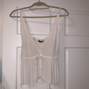 Brandy Melville White Cropped Tank Blouse